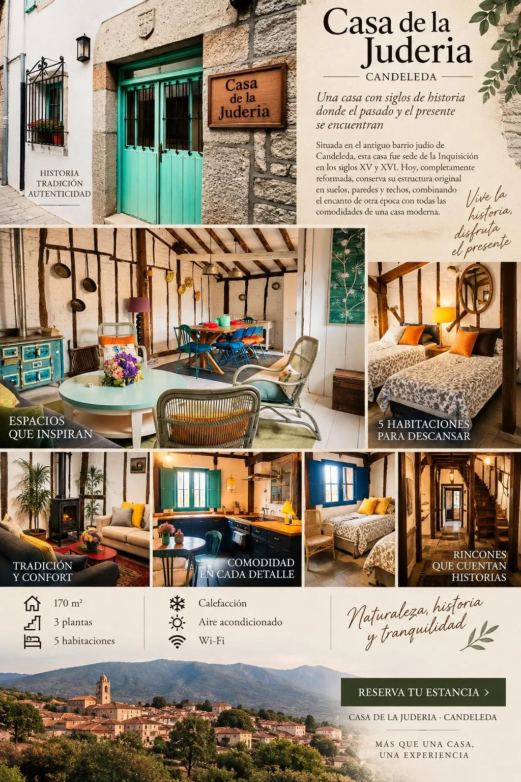 Cartel de Casa de la Judería, casa rural en Candeleda para 8 personas